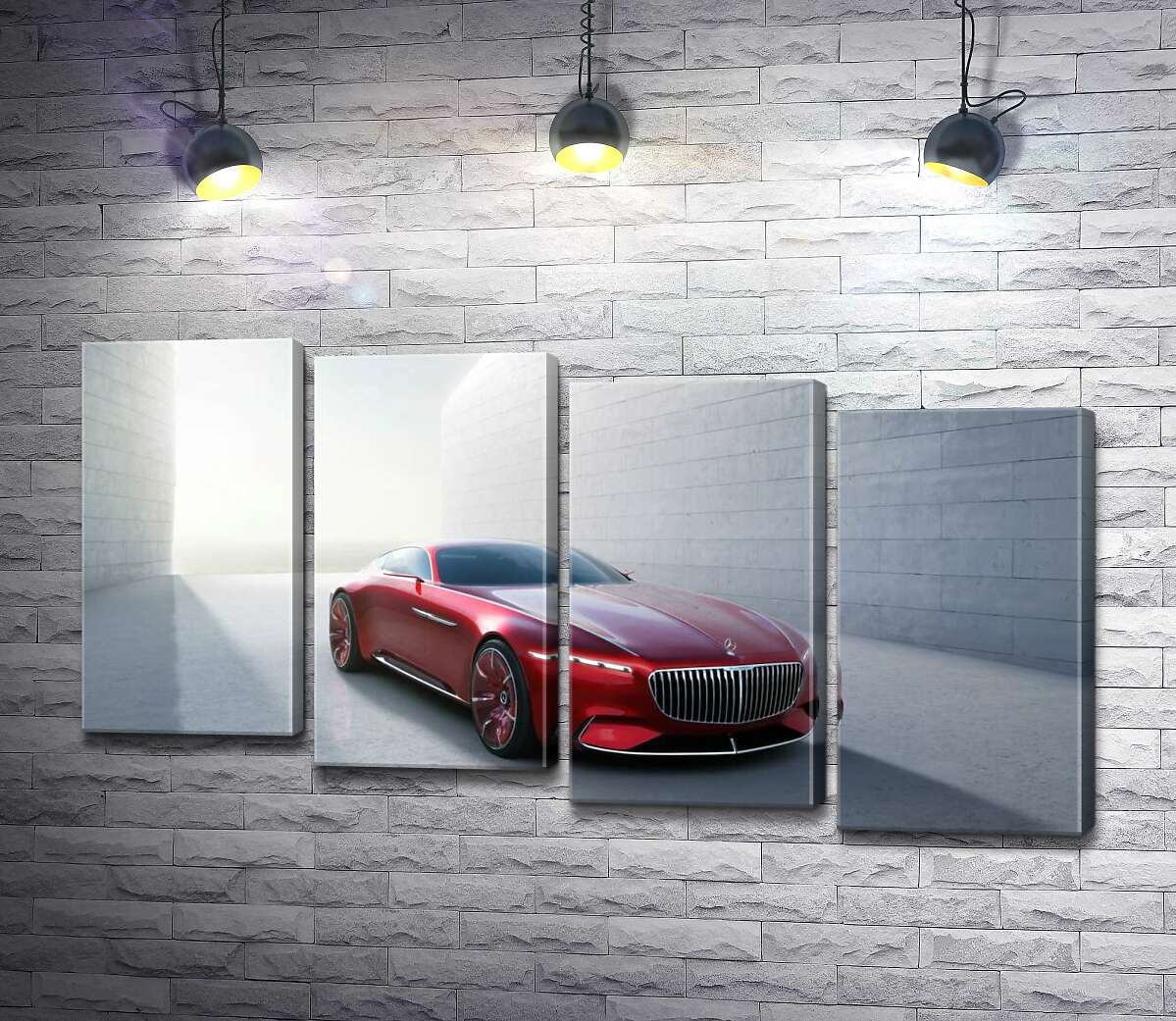 модульна картина Червоний автомобіль Mercedes-Maybach Vision 6 (Модуль №19)