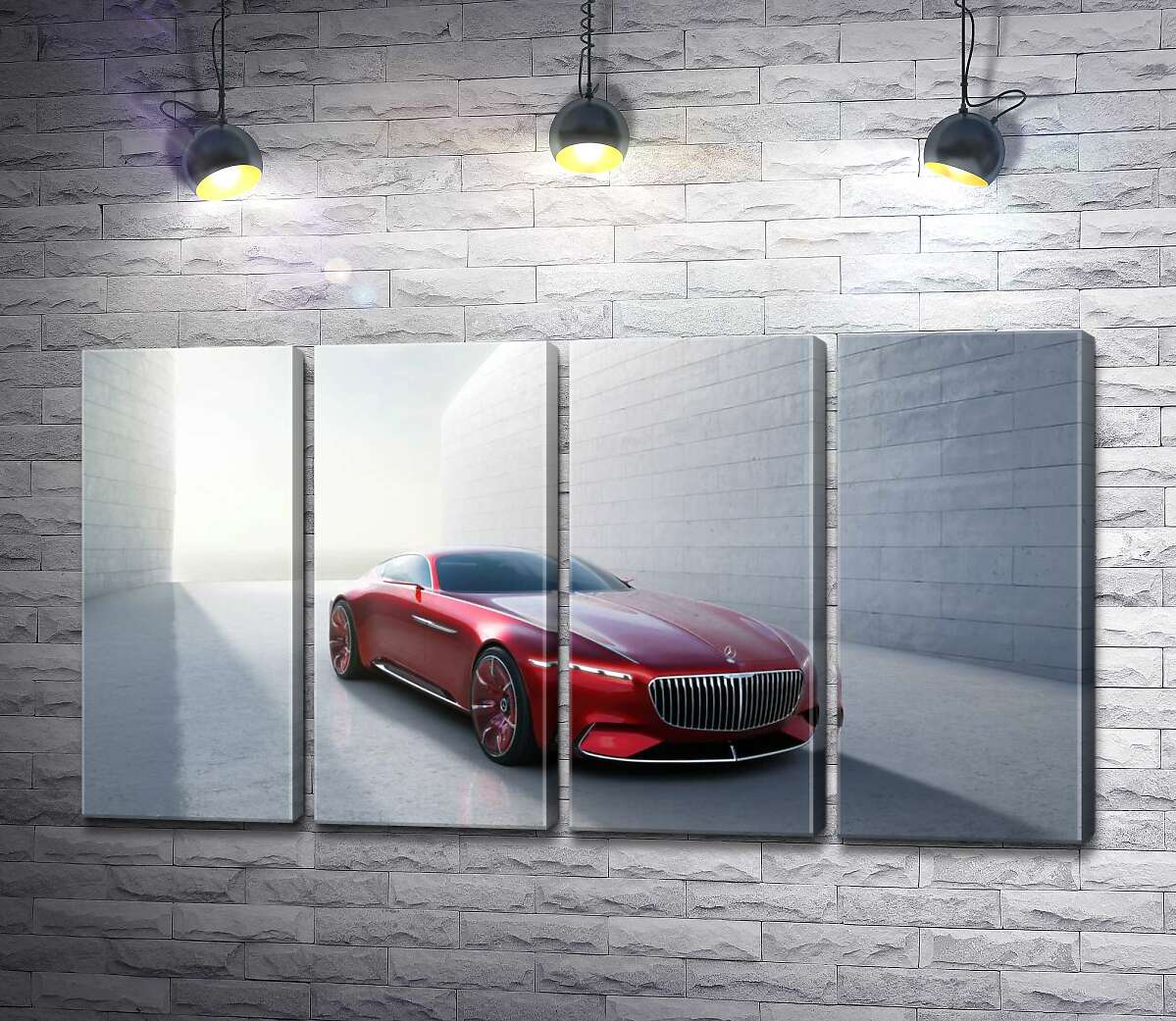 модульная картина Красный автомобиль Mercedes-Maybach Vision 6 (Модуль №24)
