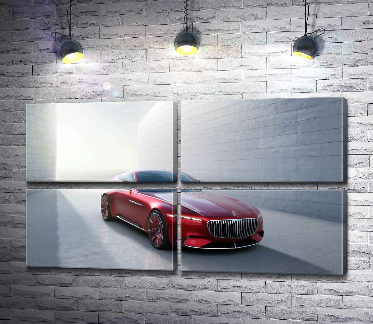 модульная картина Красный автомобиль Mercedes-Maybach Vision 6 (Модуль №25)