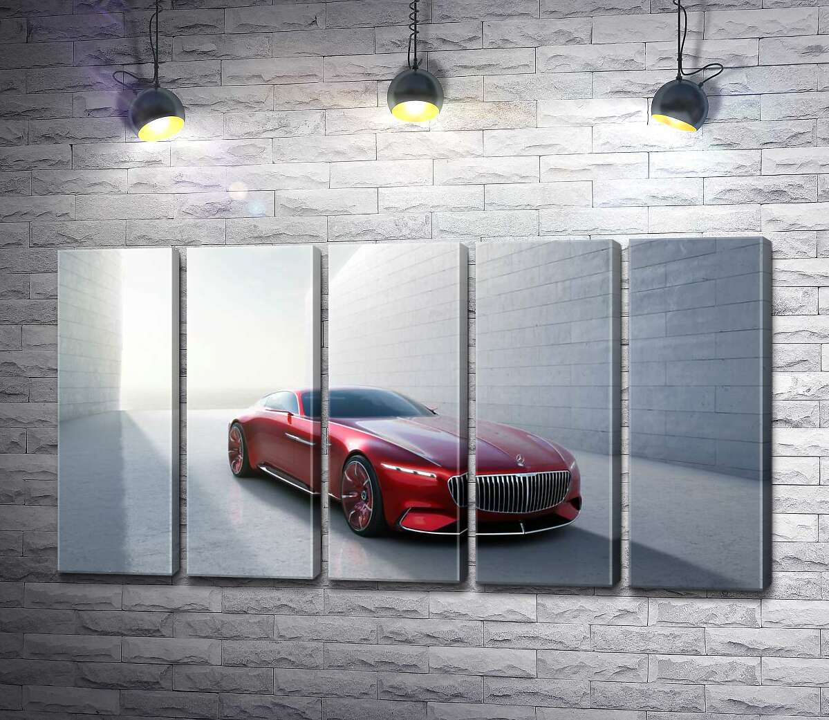 модульная картина Красный автомобиль Mercedes-Maybach Vision 6 (Модуль №26)