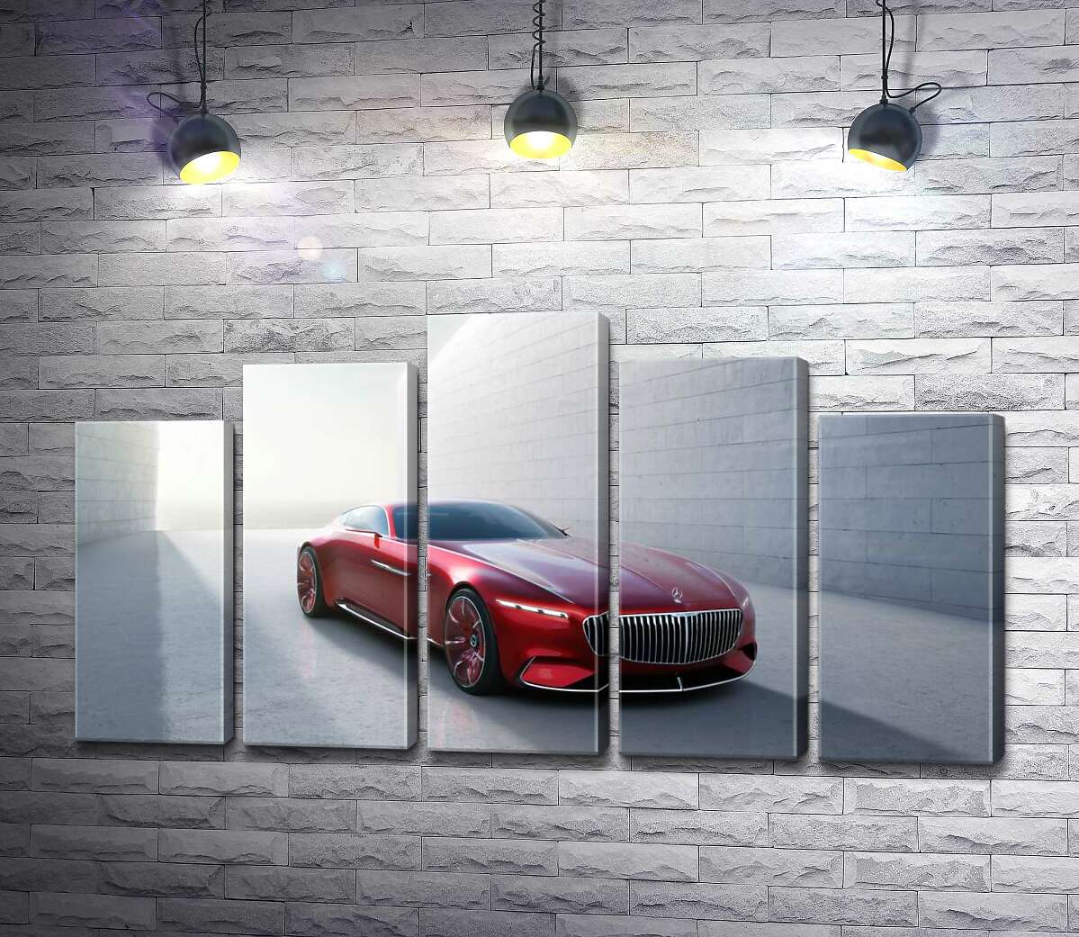 модульная картина Красный автомобиль Mercedes-Maybach Vision 6 (Модуль №29)