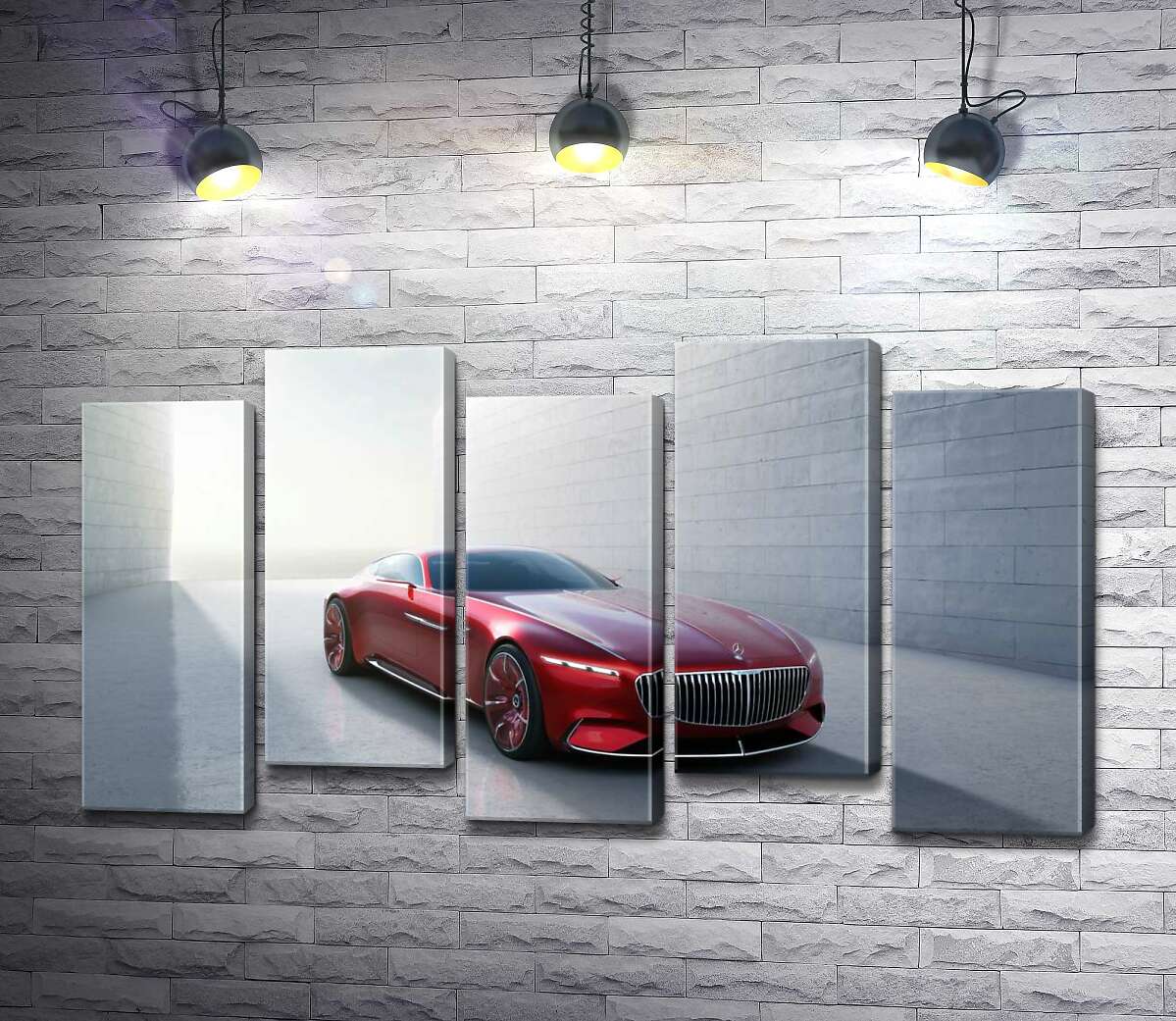 модульна картина Червоний автомобіль Mercedes-Maybach Vision 6 (Модуль №30)