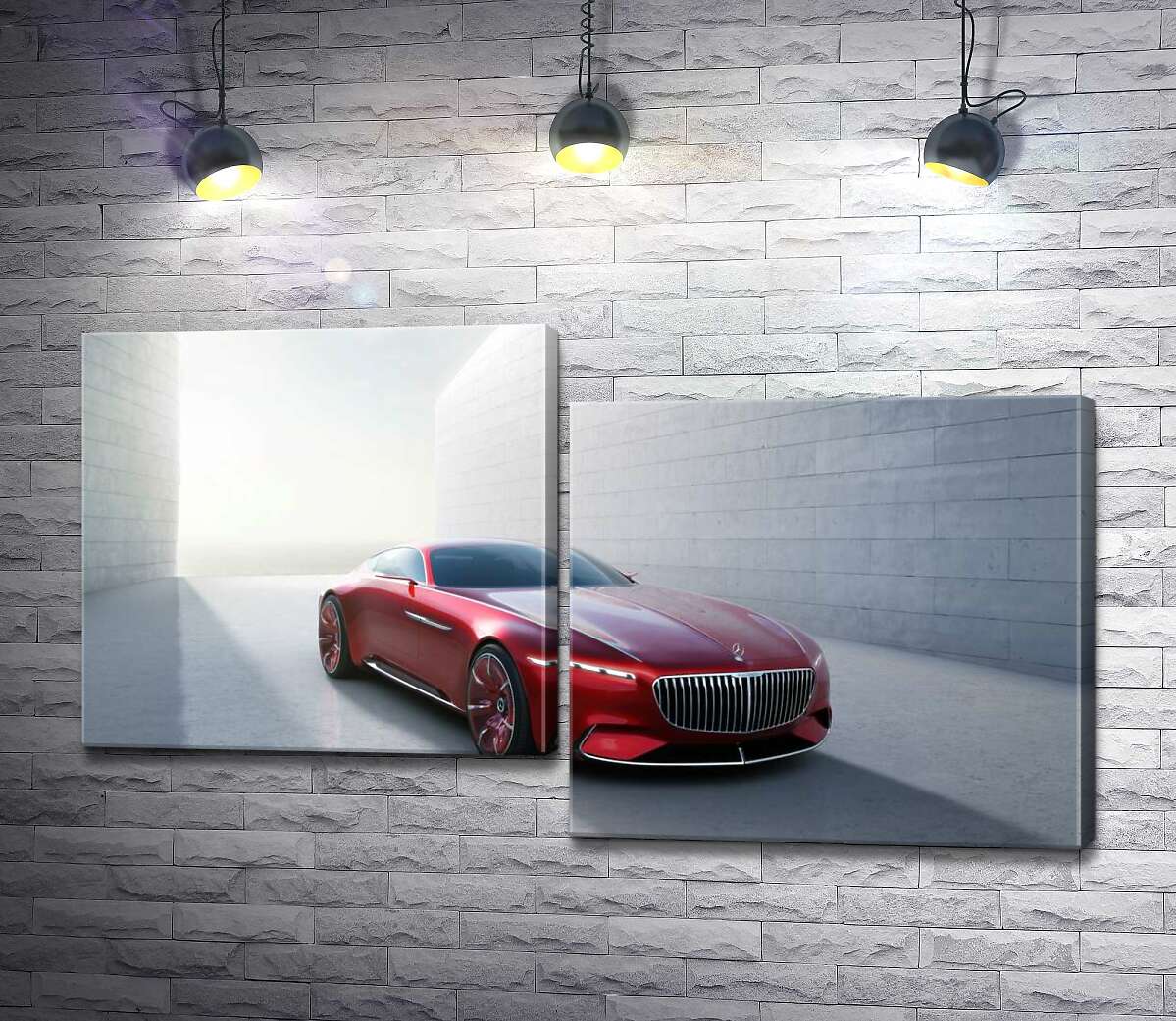 модульна картина Червоний автомобіль Mercedes-Maybach Vision 6 (Модуль №9)