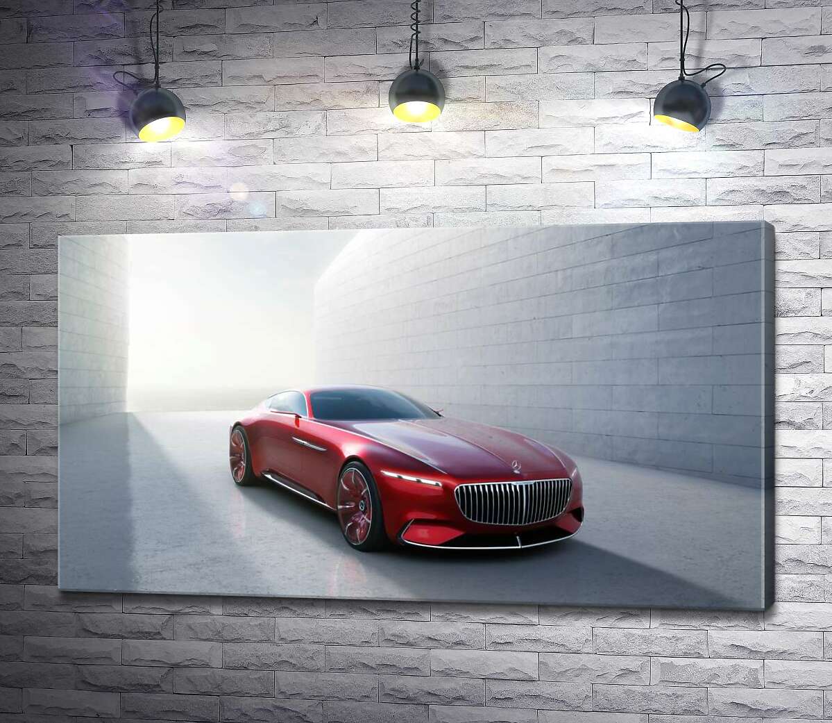 картина Красный автомобиль Mercedes-Maybach Vision 6