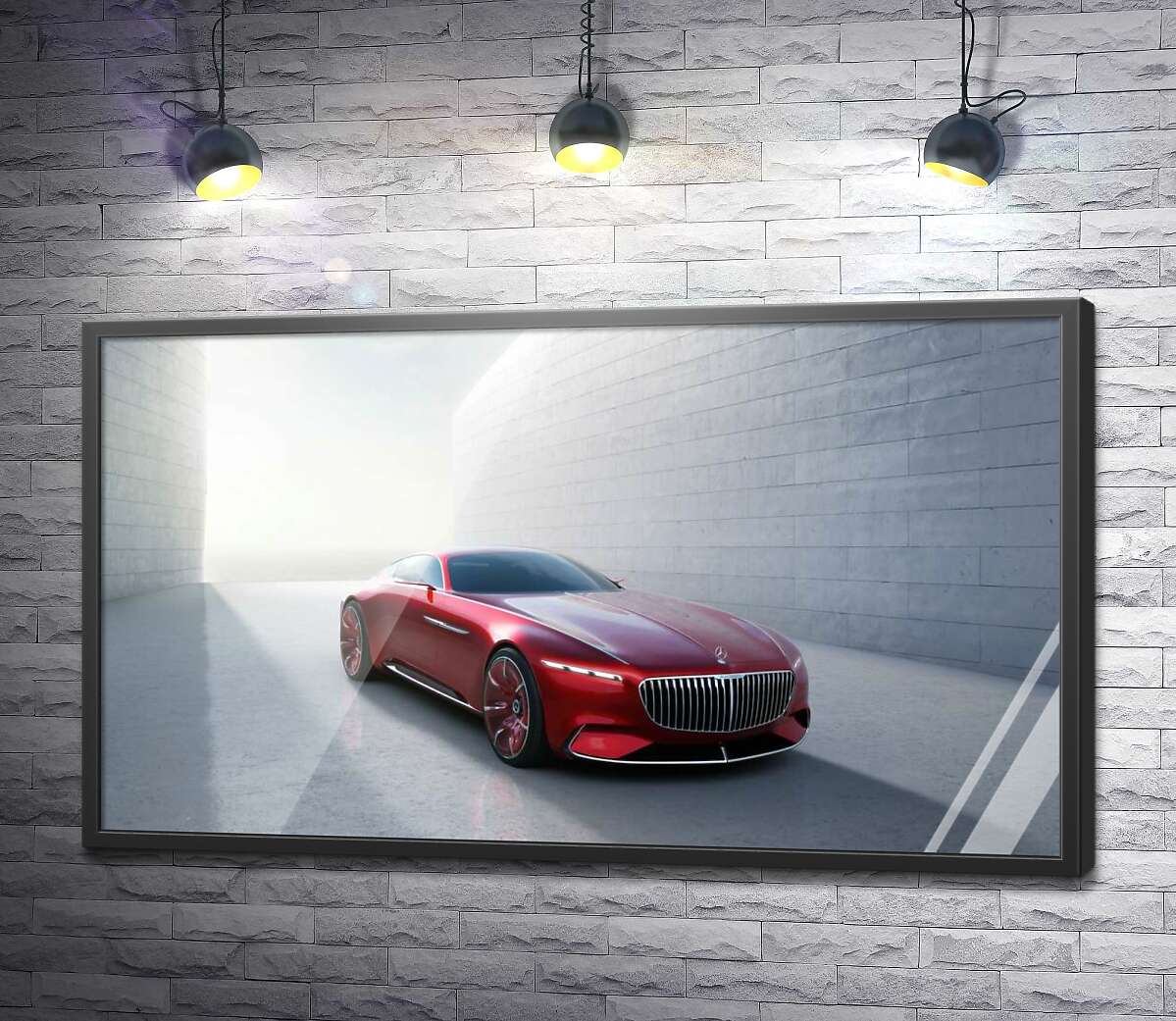 постер Красный автомобиль Mercedes-Maybach Vision 6