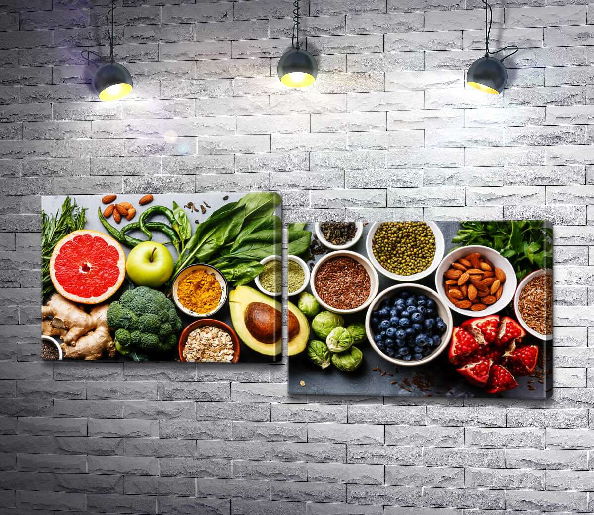 модульная картина Разнообразные полезные продукты (Модуль №9)