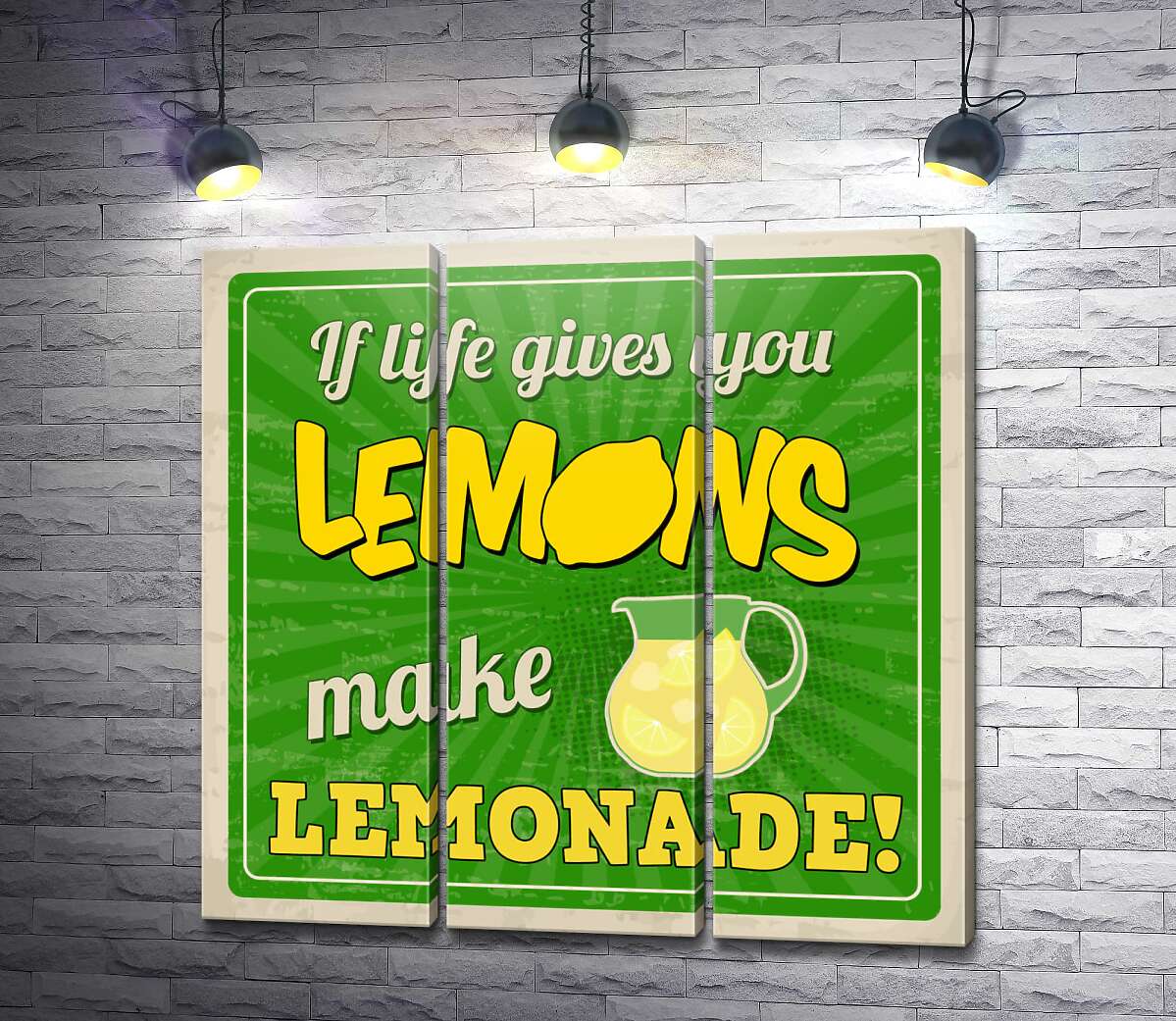 модульна картина Мотиваційний напис: "If life gives you lemons make lemonade!"