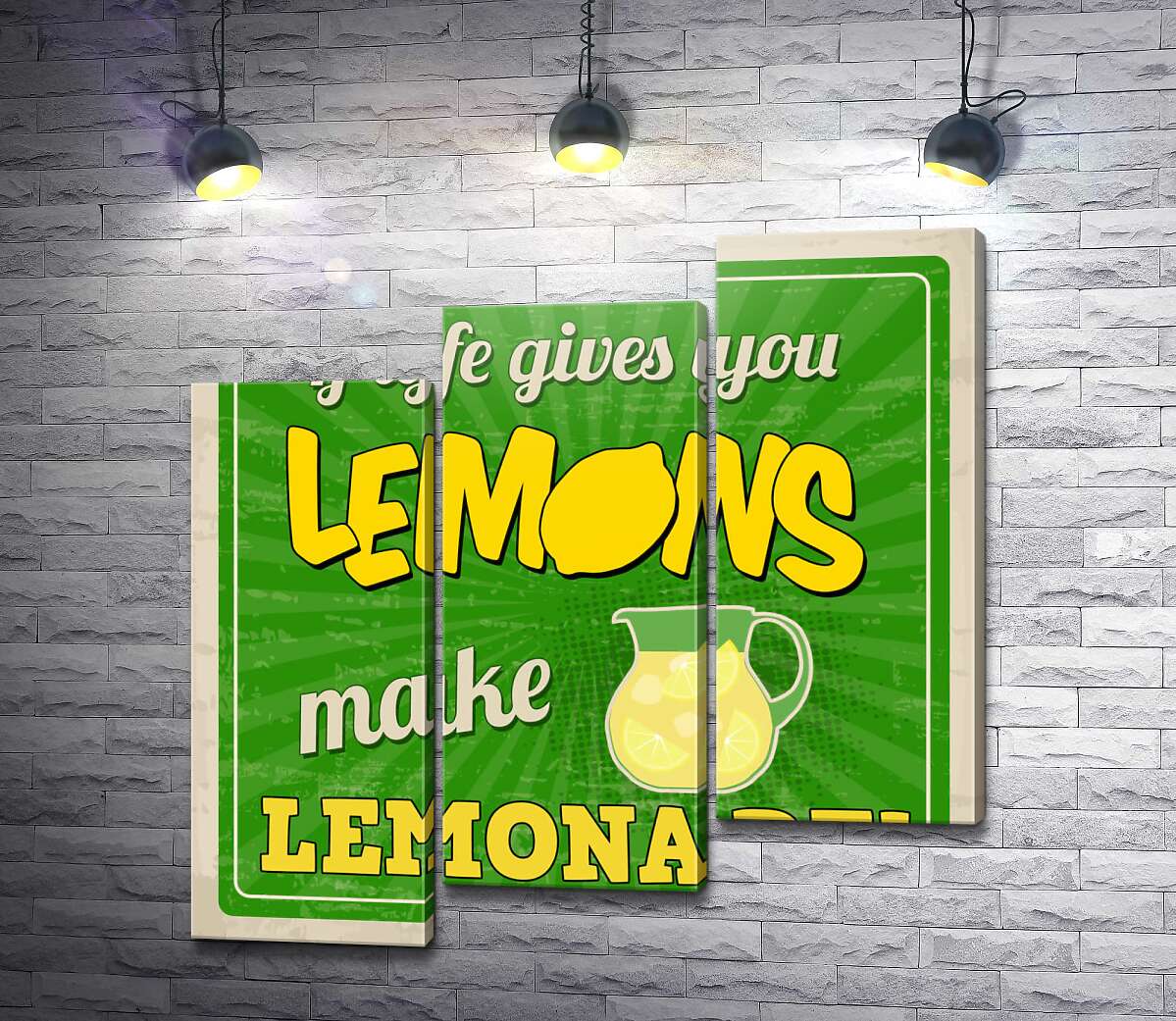модульна картина Мотиваційний напис: "If life gives you lemons make lemonade!" (Модуль №14)