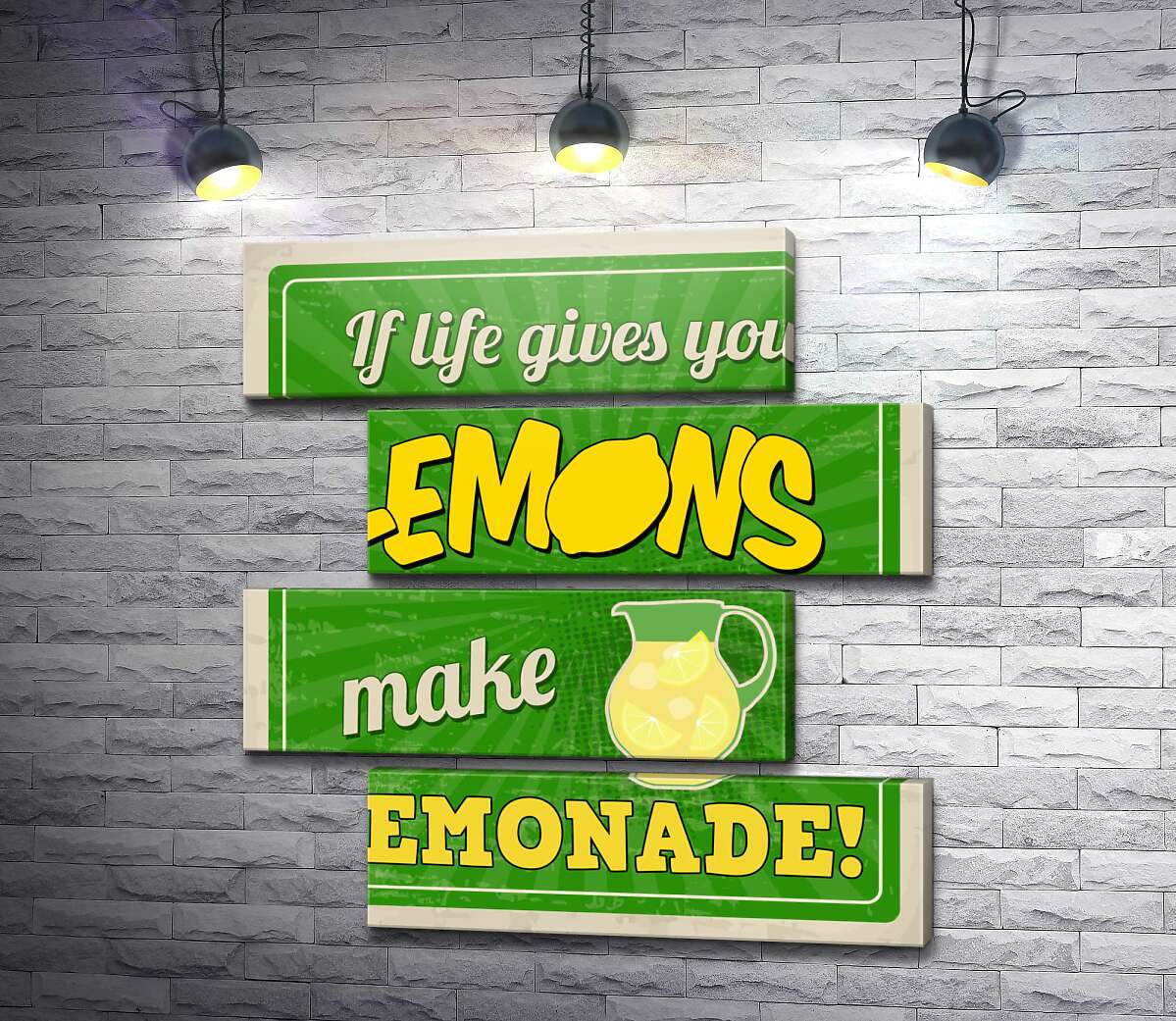 модульная картина Мотивационная надпись: "If life gives you lemons make lemonade!" (Модуль №23)