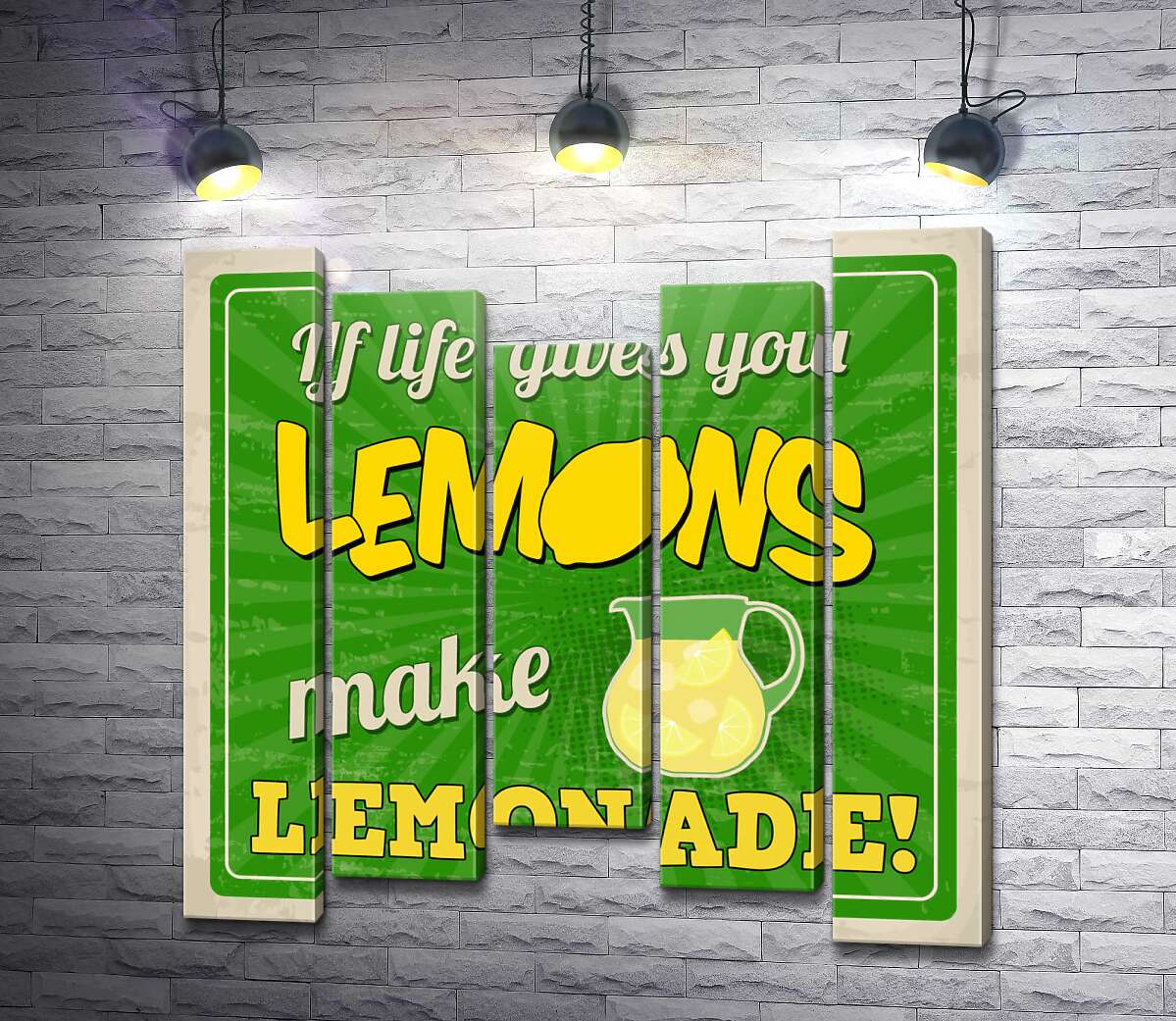 модульна картина Мотиваційний напис: "If life gives you lemons make lemonade!" (Модуль №27)