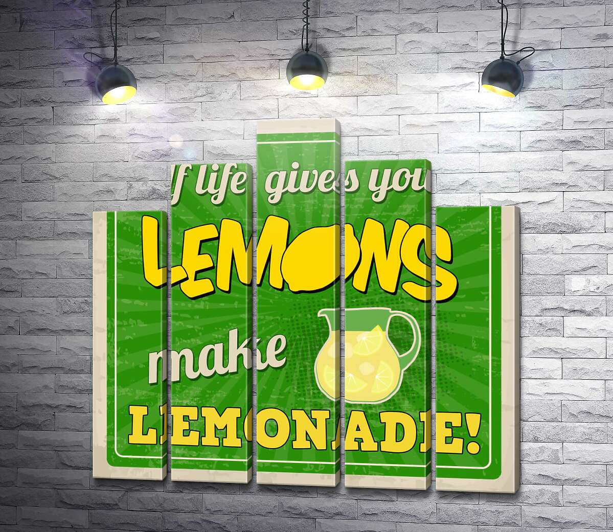 модульная картина Мотивационная надпись: "If life gives you lemons make lemonade!" (Модуль №29)