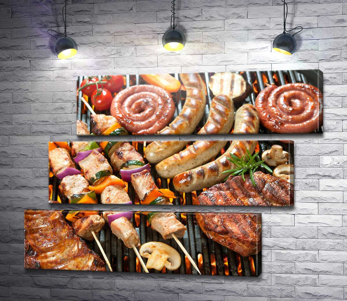 модульная картина Мясное ассорти на гриле (Модуль №17)
