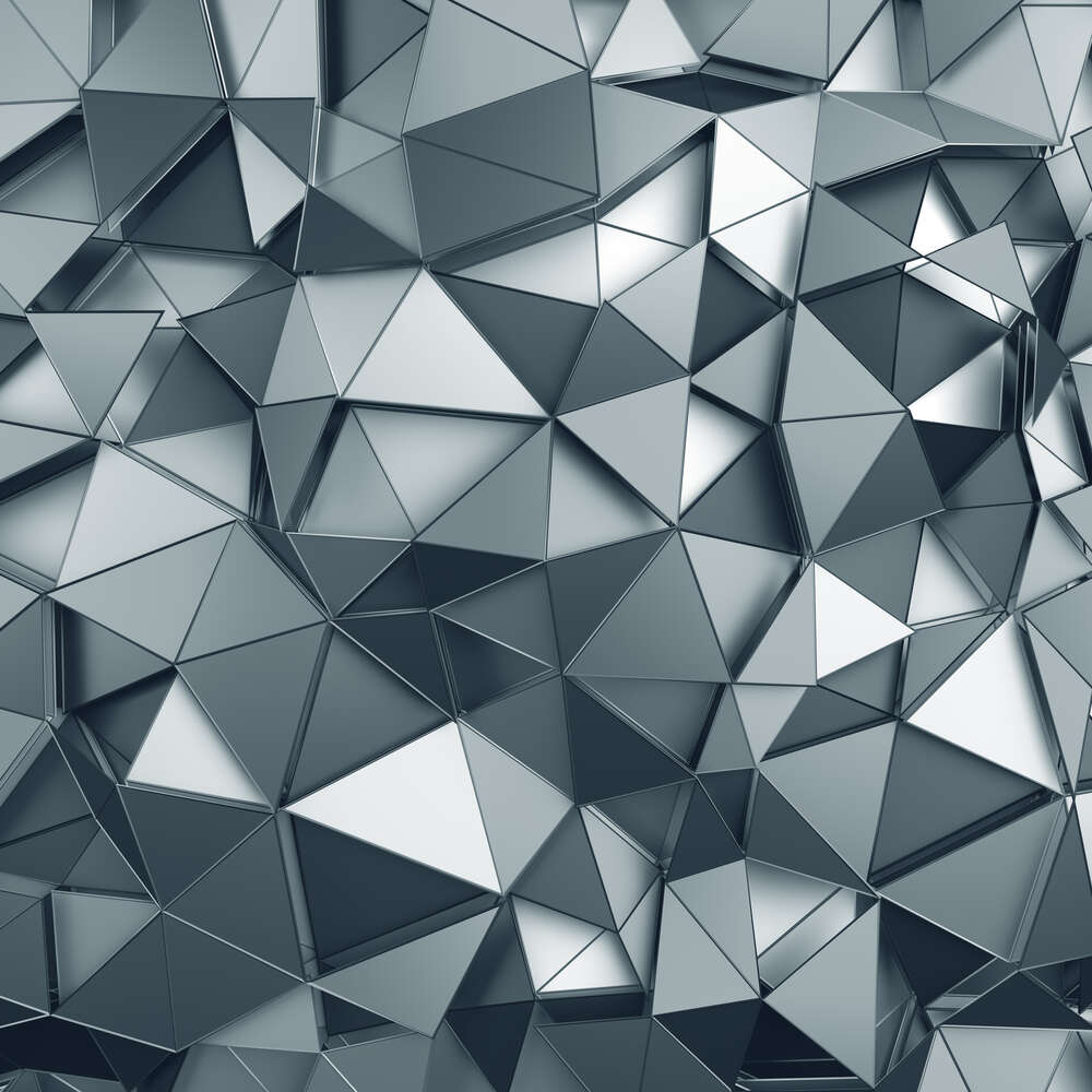 картина-постер Об'ємна абстракція з трикутників