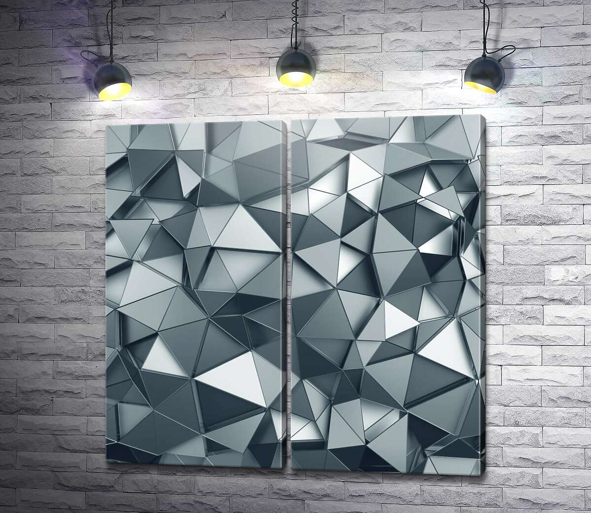 модульна картина Об'ємна абстракція з трикутників