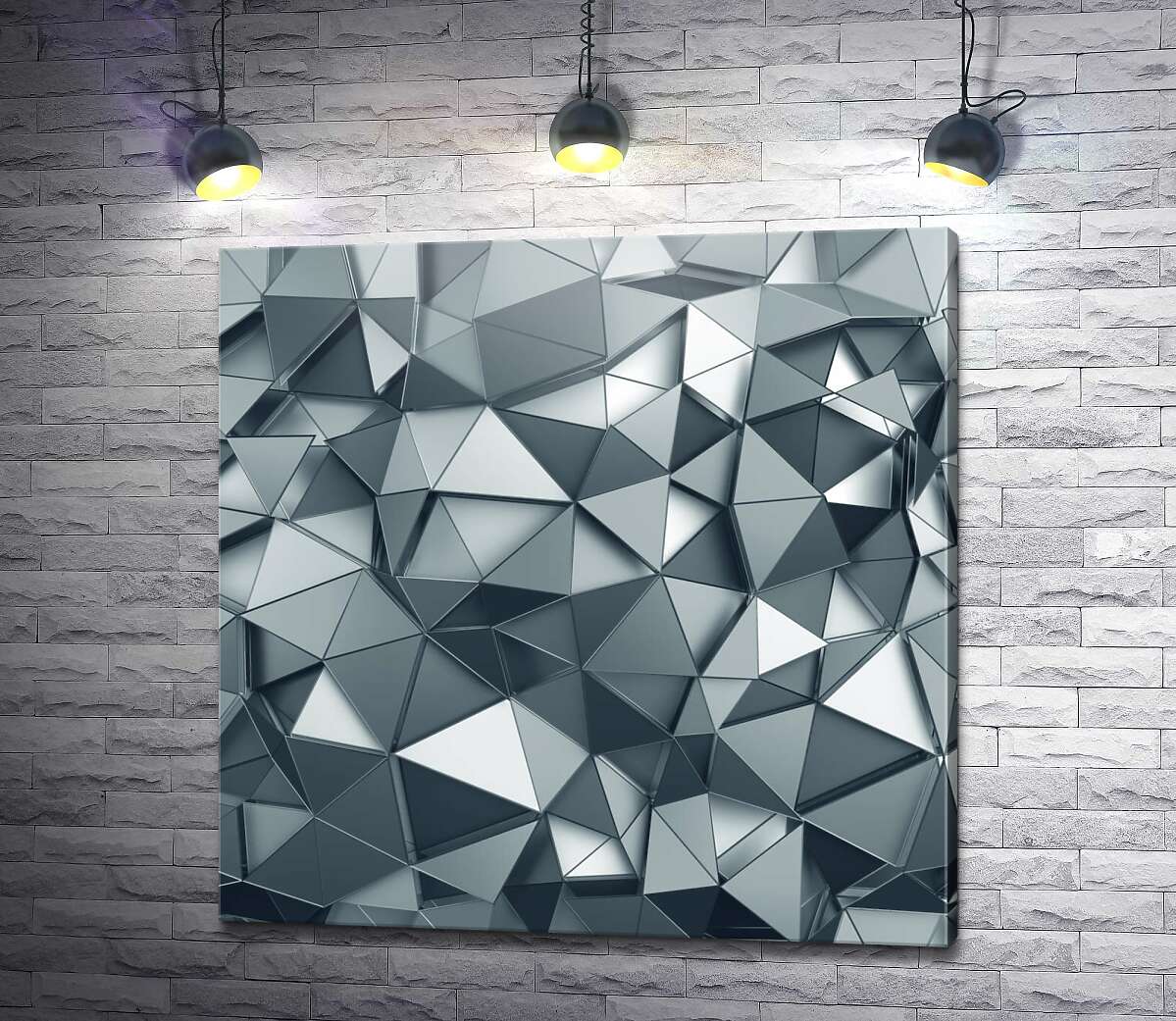 картина Об'ємна абстракція з трикутників