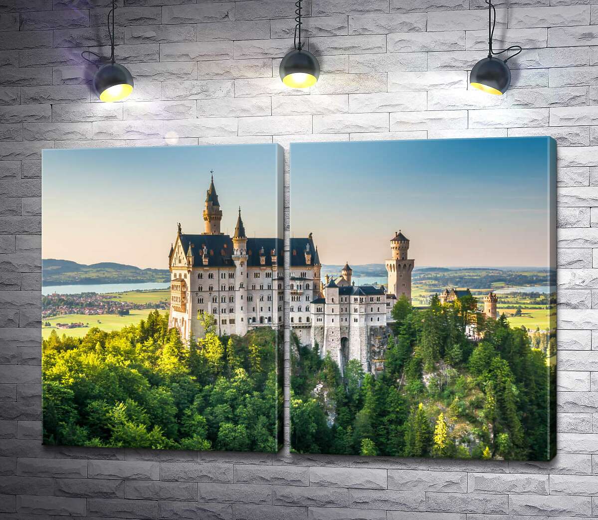модульна картина Замок Нойшванштайн потопає в зелені (Модуль №6)
