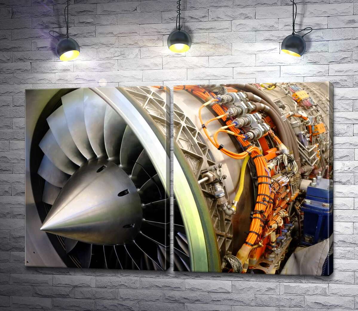 модульная картина Электроника турбины воздушного судна