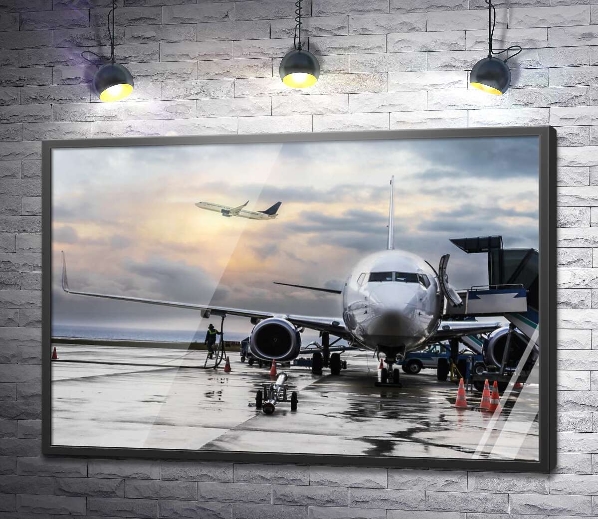 постер Самолет на обслуживании в аэропорту