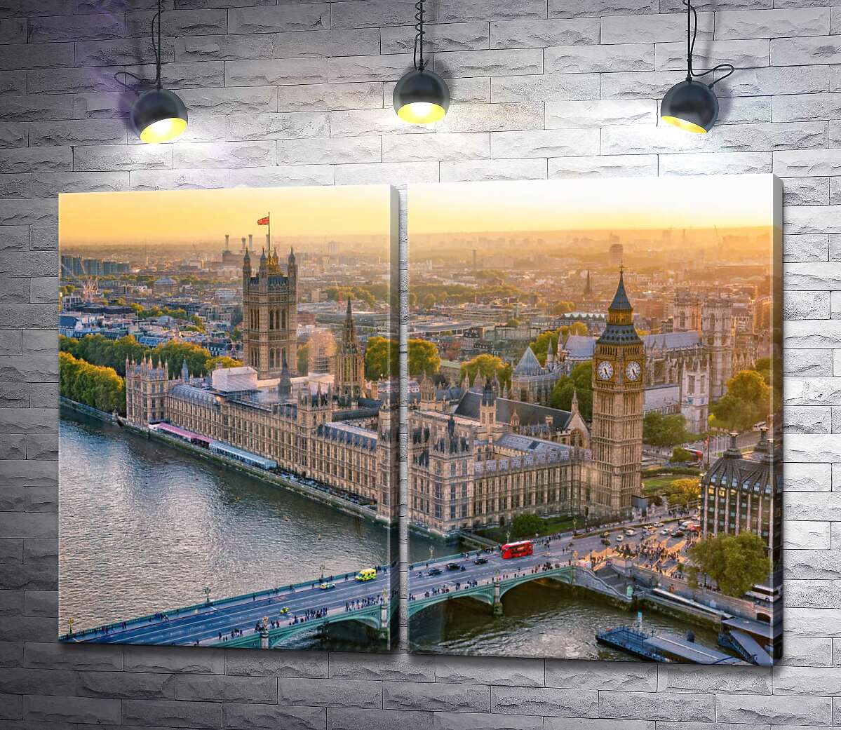 модульная картина Панорамное фото Вестминстерского дворца