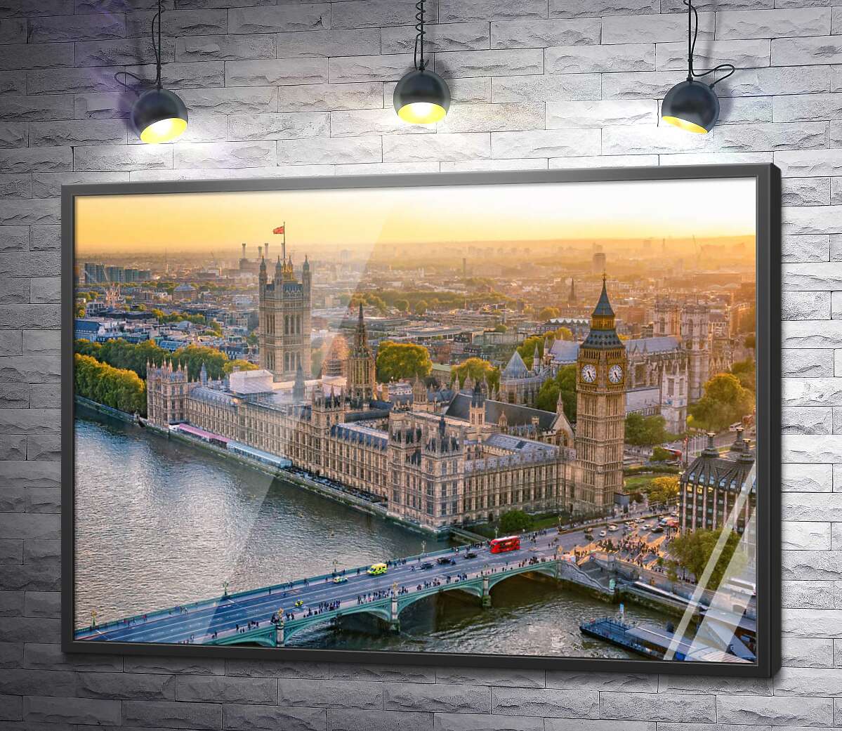 постер Панорамное фото Вестминстерского дворца