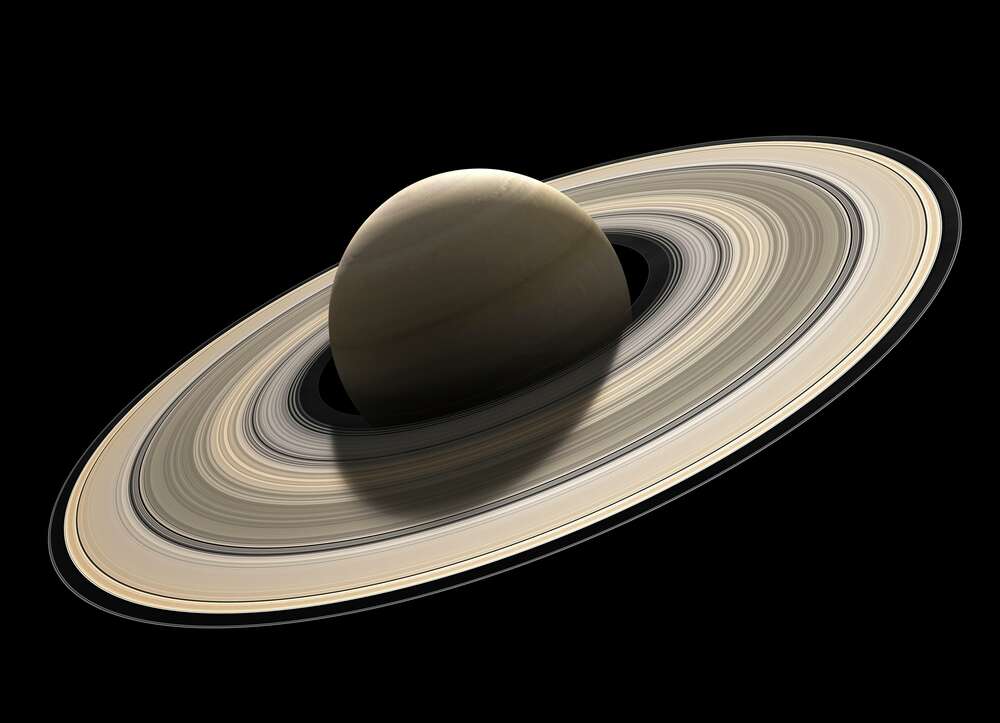 картина-постер Сатурн в ледяных кольцах