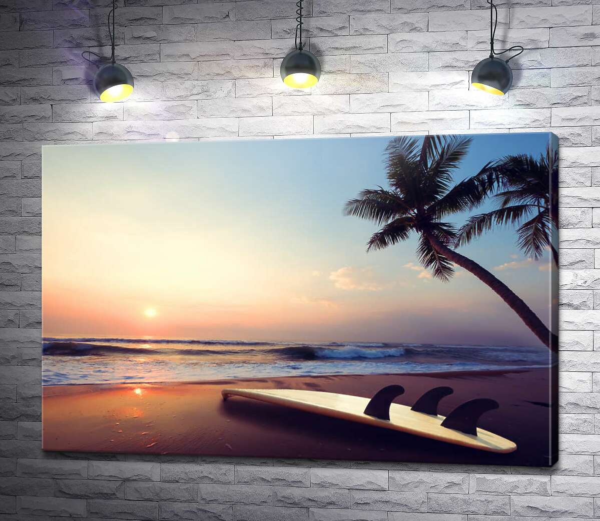 картина Тихий закат на тропическом пляже