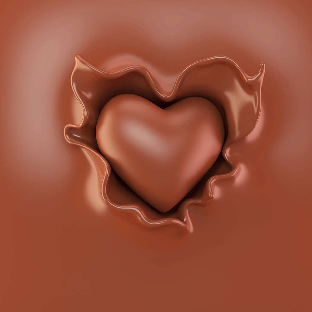картина-постер Сладкое сердце из мягкого шоколада