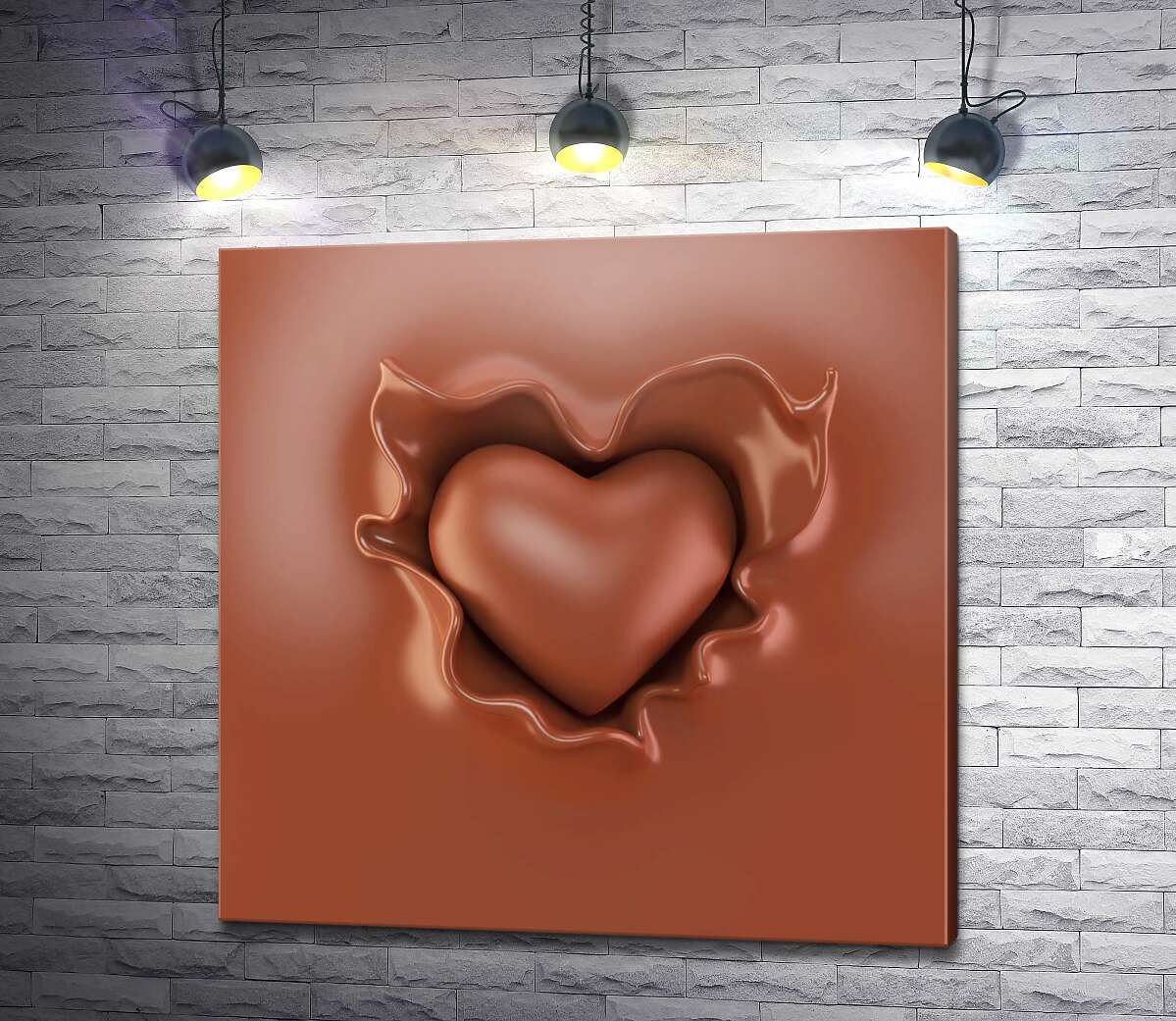 картина Сладкое сердце из мягкого шоколада