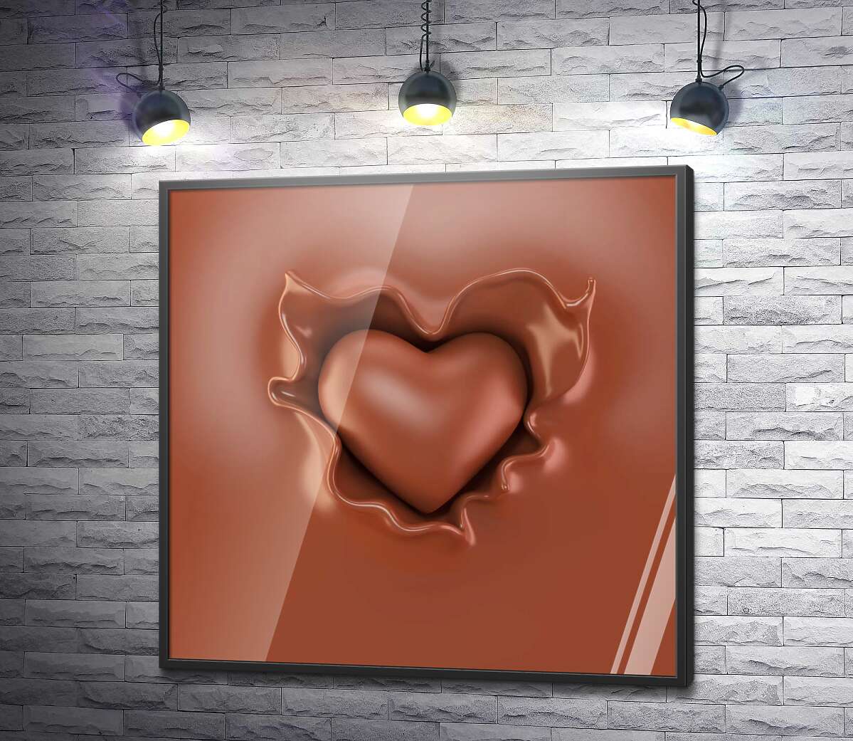 постер Сладкое сердце из мягкого шоколада