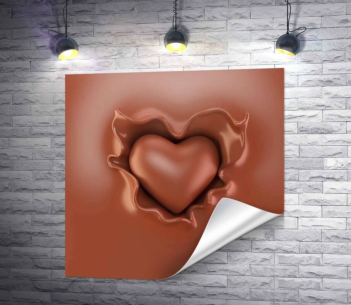 печать Сладкое сердце из мягкого шоколада