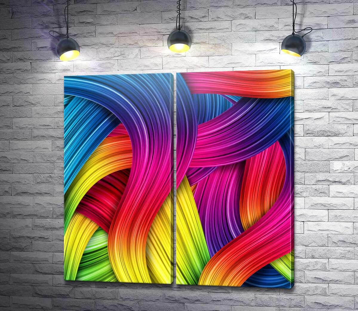 модульна картина Яскраво барвисті абстрактні смуги