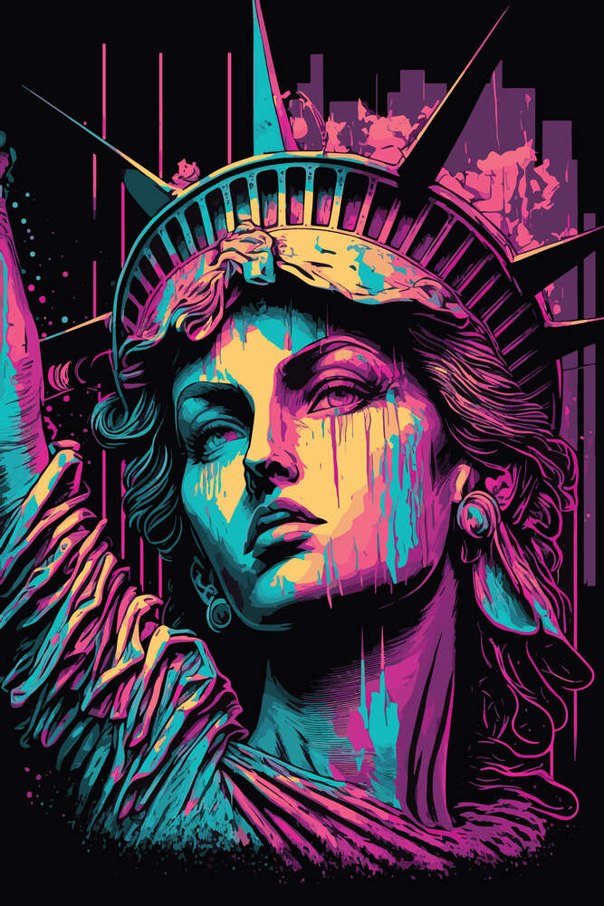 картина-постер Поп-арт статуя свободи