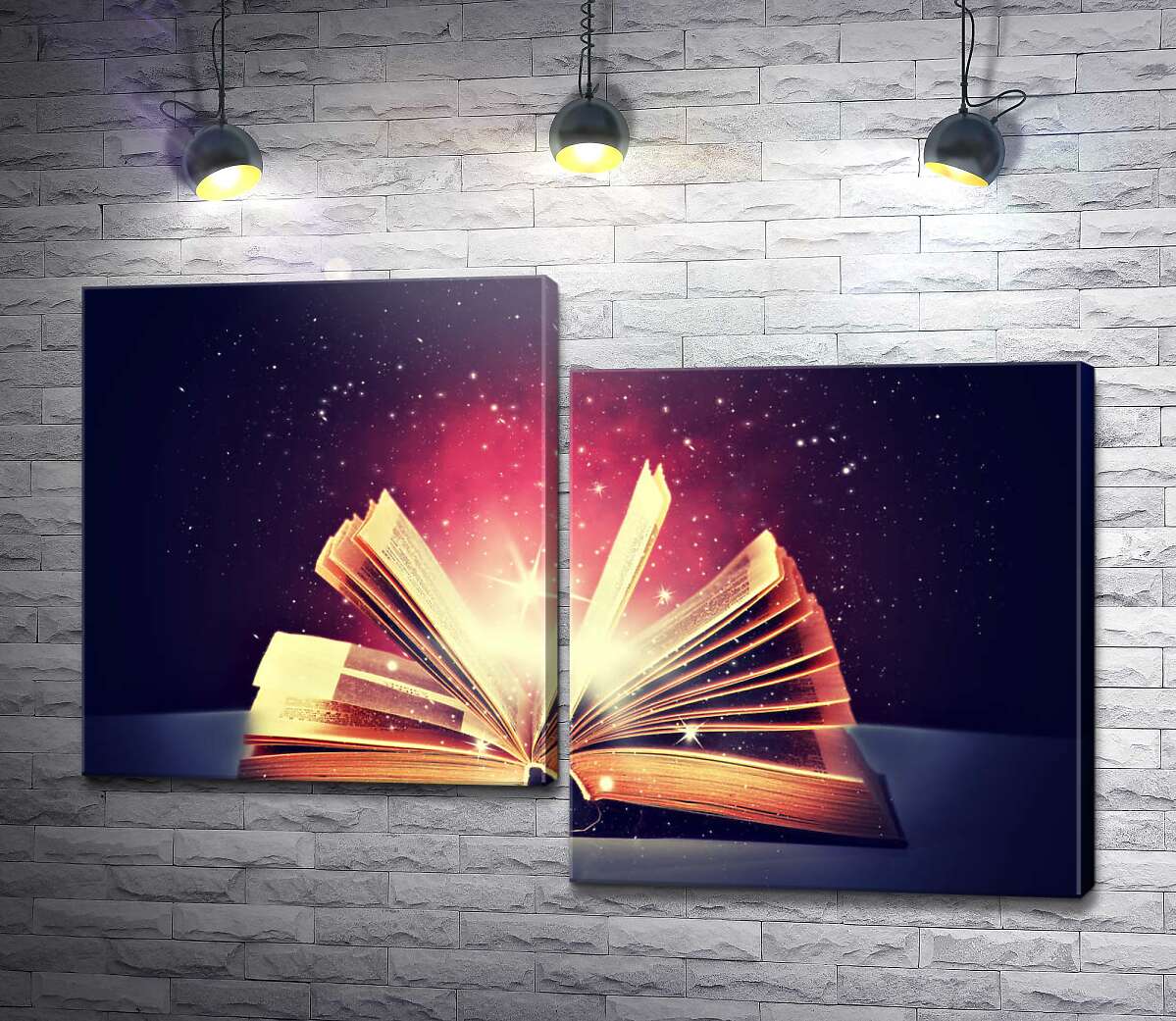 модульная картина Открытая магическая книга (Модуль №9)