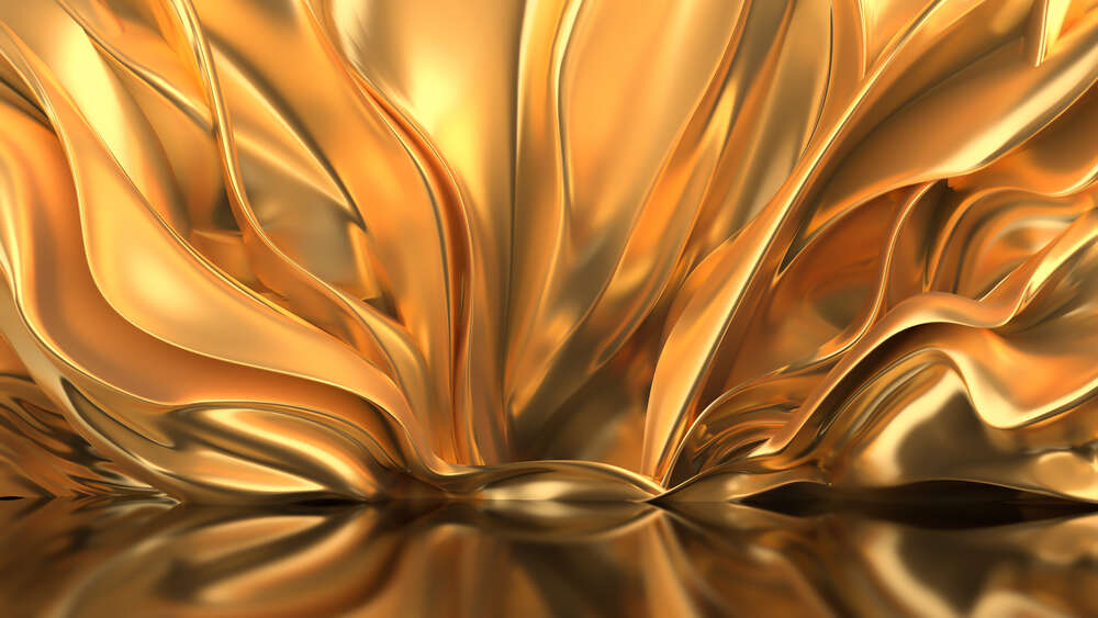 картина-постер Золоті абстрактні хвилі