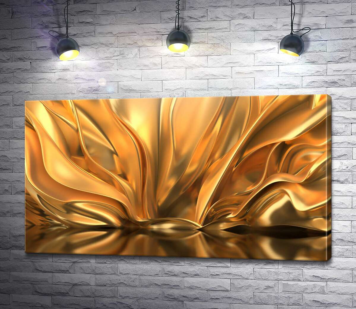 картина Золоті абстрактні хвилі