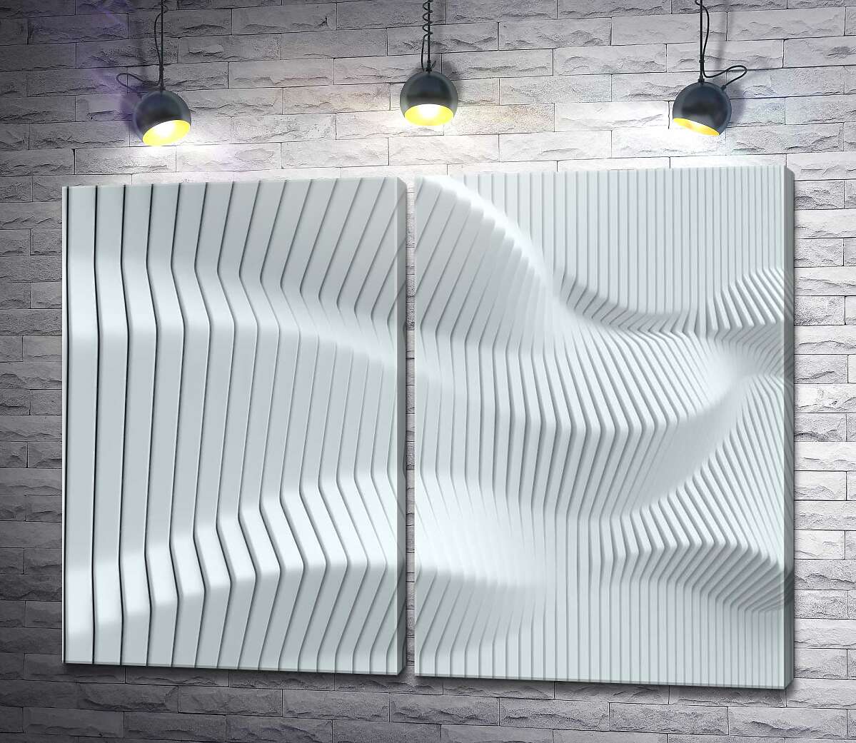 модульна картина Білі абстрактні хвилі