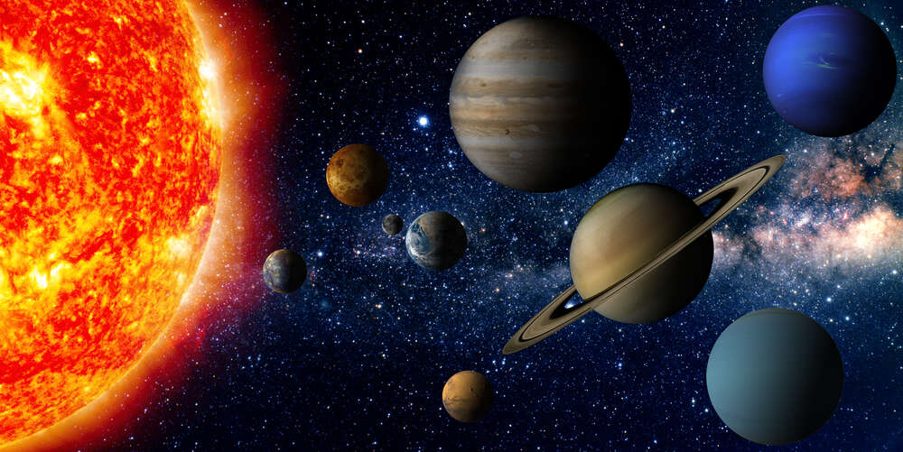 картина-постер Планеты солнечной системы и солнце
