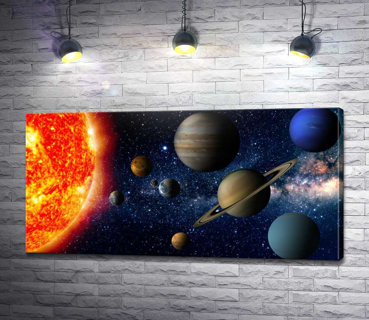 картина Планети сонячної системи та сонця