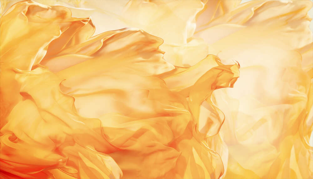 картина-постер Огненно-желтые абстрактные волны