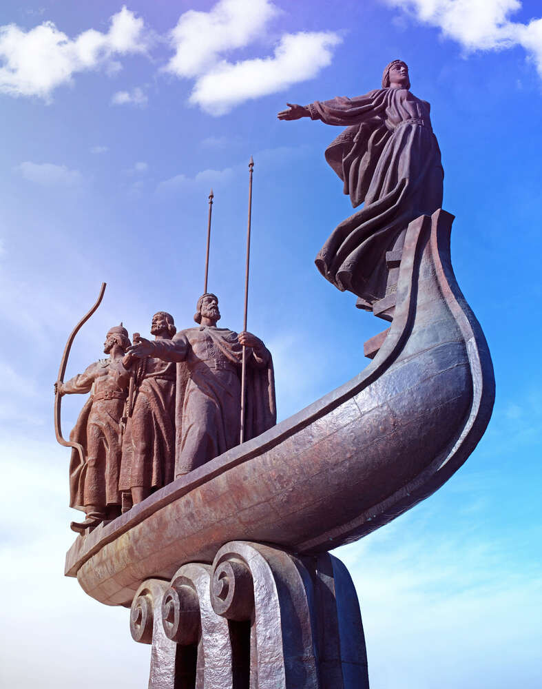 картина-постер Пам'ятник засновникам Києва (Кий, Щек, Хорив, Либідь)
