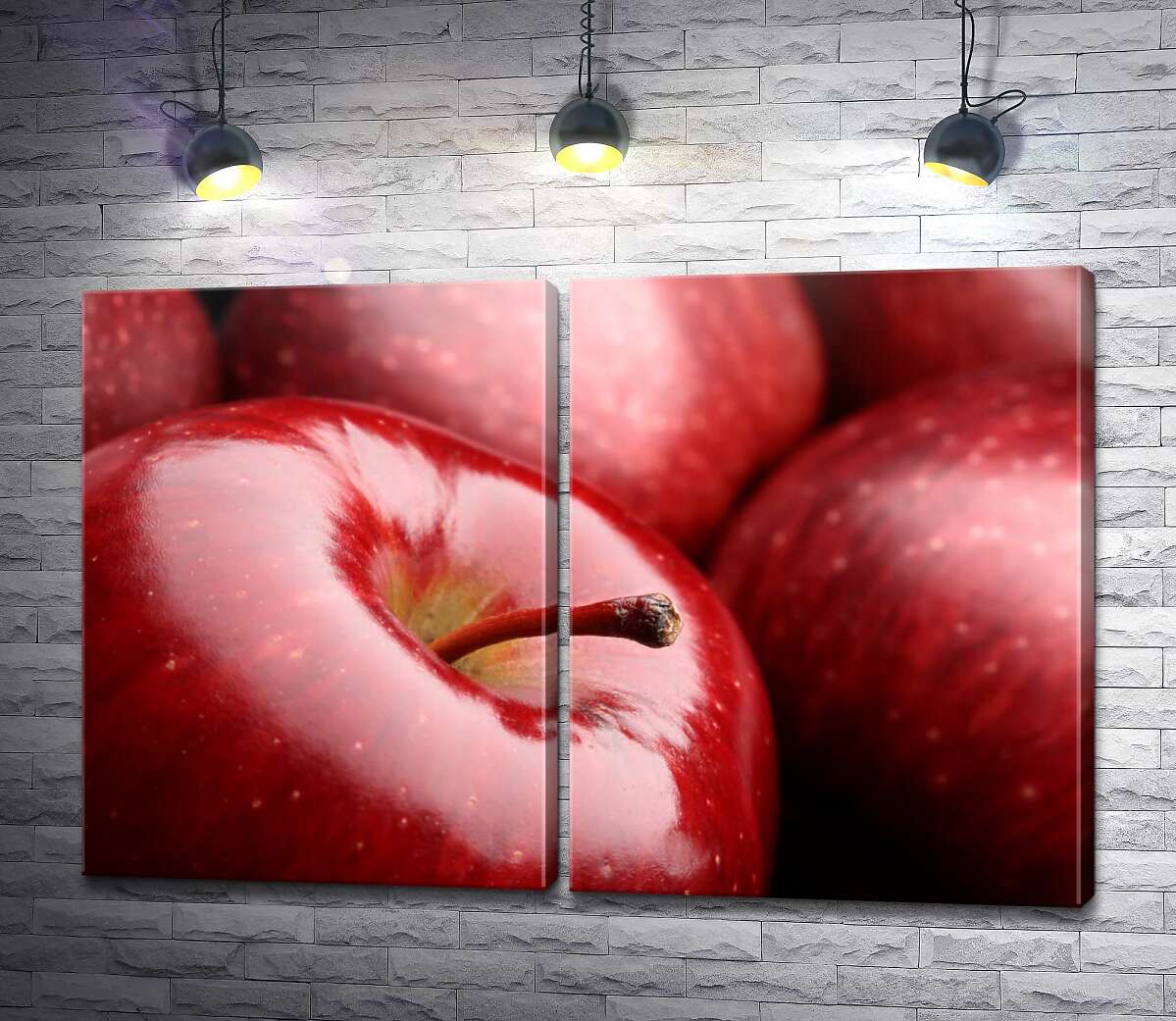 модульна картина Соковиті червоні яблука