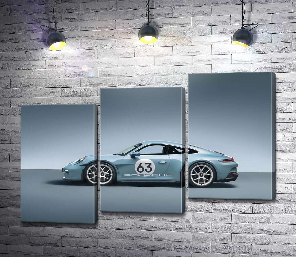 модульная картина Изящный спорткар Porsche 911 ST (Модуль №14)