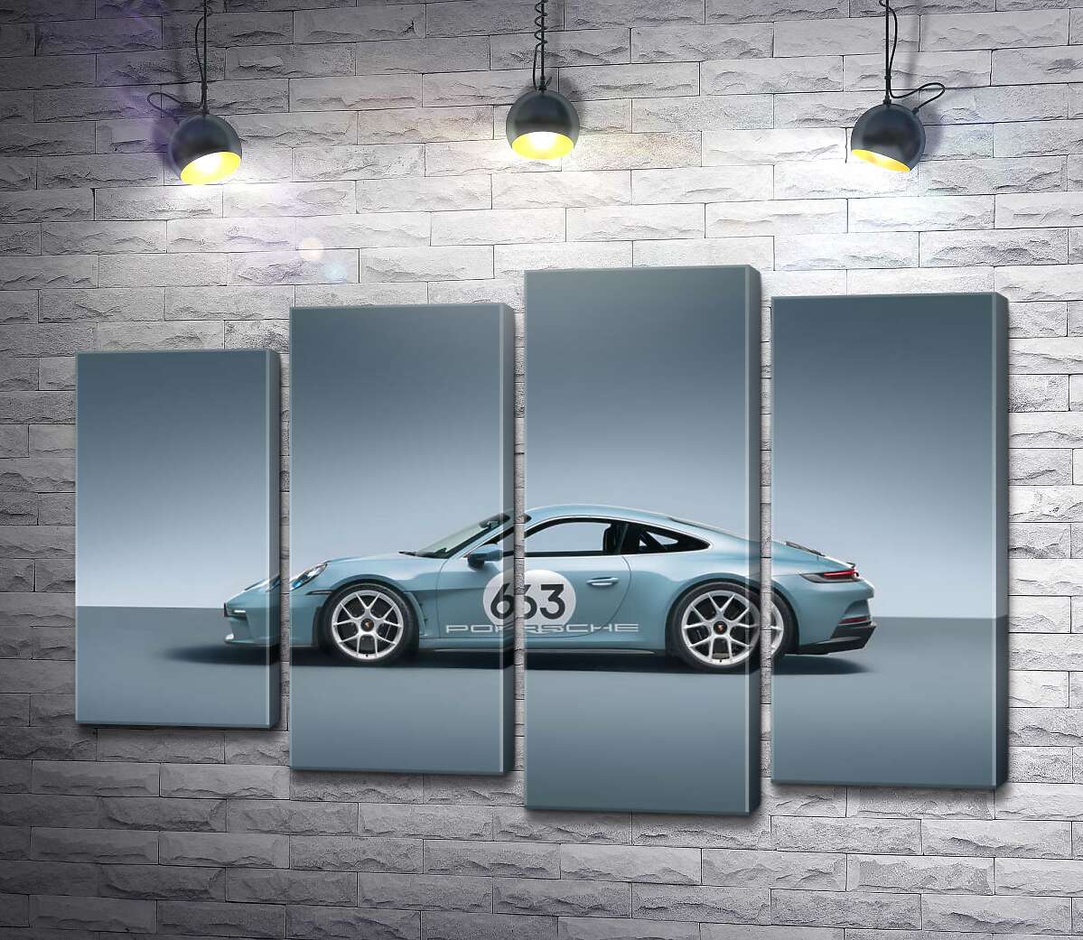 модульная картина Изящный спорткар Porsche 911 ST (Модуль №3)