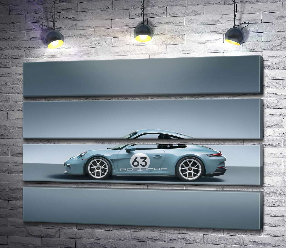 модульная картина Изящный спорткар Porsche 911 ST (Модуль №22)