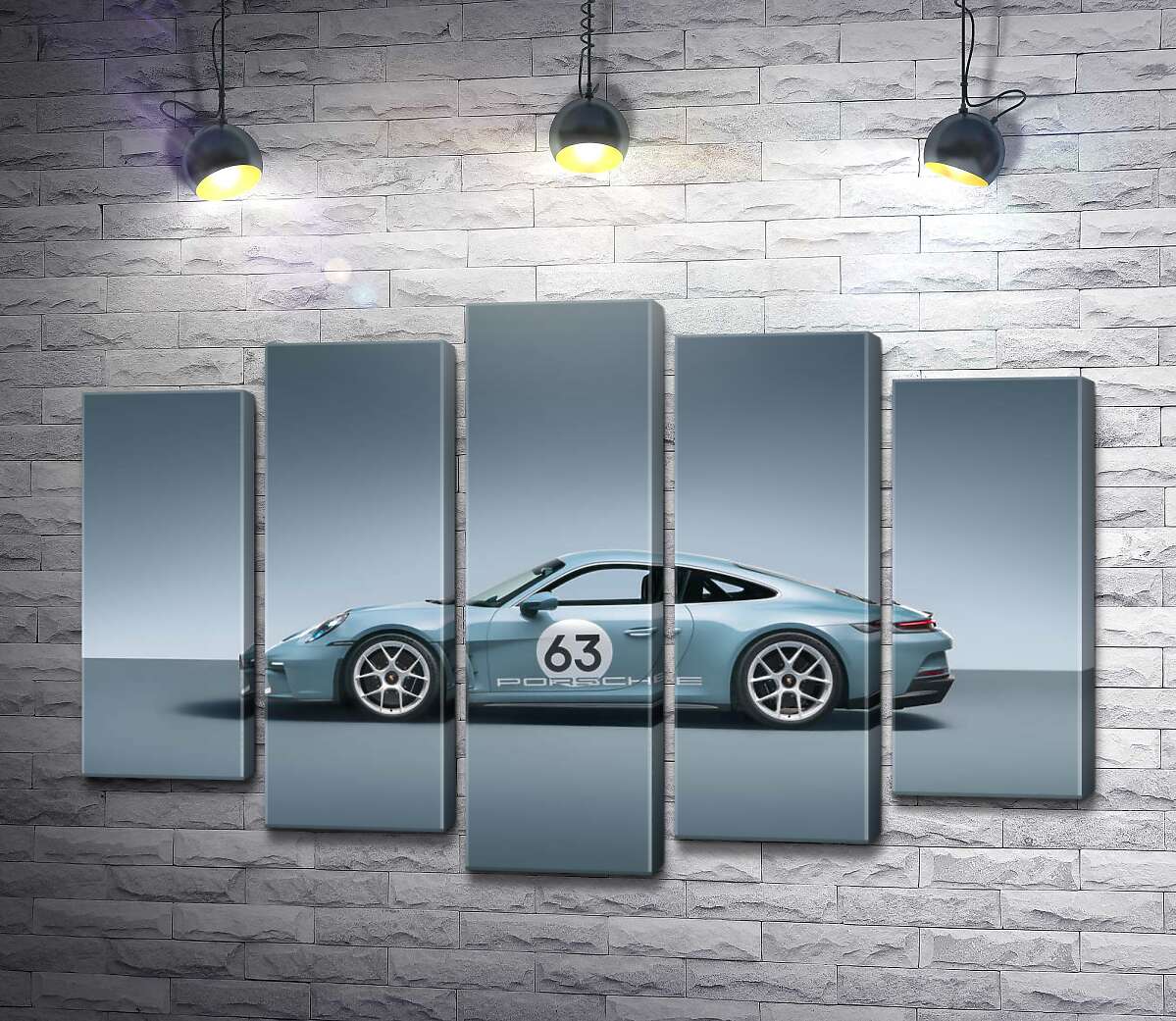 модульная картина Изящный спорткар Porsche 911 ST (Модуль №4)