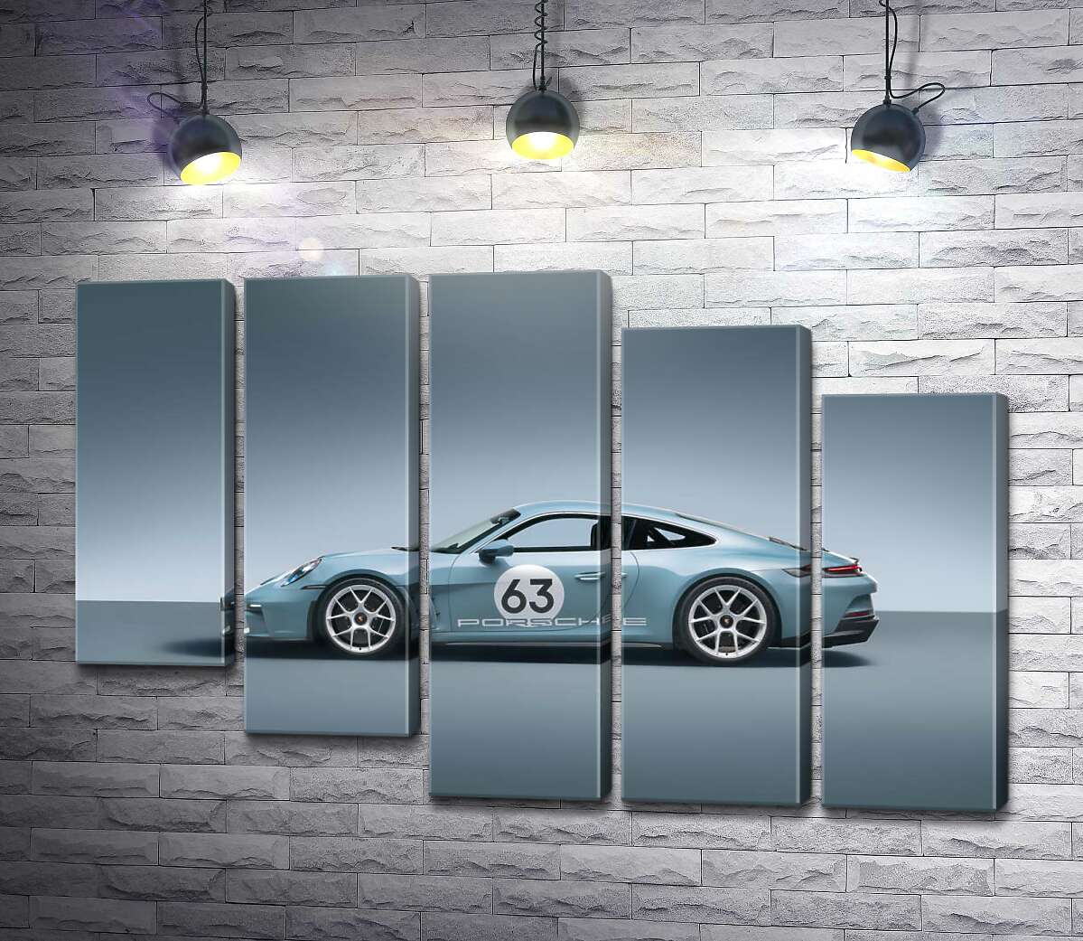 модульная картина Изящный спорткар Porsche 911 ST (Модуль №28)