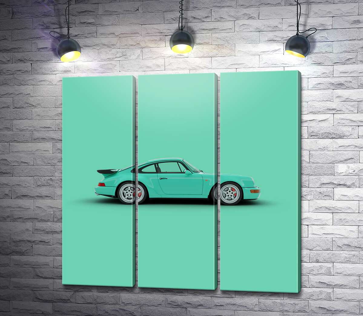 модульна картина Салатовий Porsche 911 (Модуль №2)