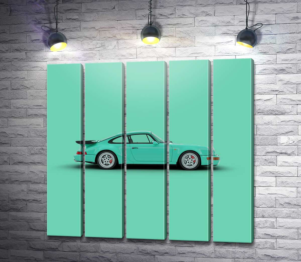 модульна картина Салатовий Porsche 911 (Модуль №26)
