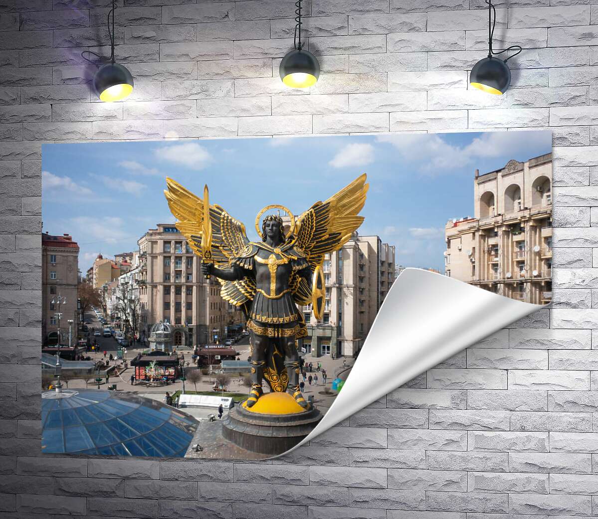 печать Скульптура Архангела Михаила в Киеве