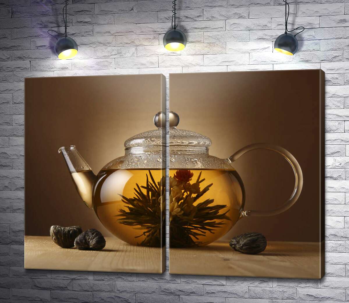 модульная картина Яркий цветок связанного чая